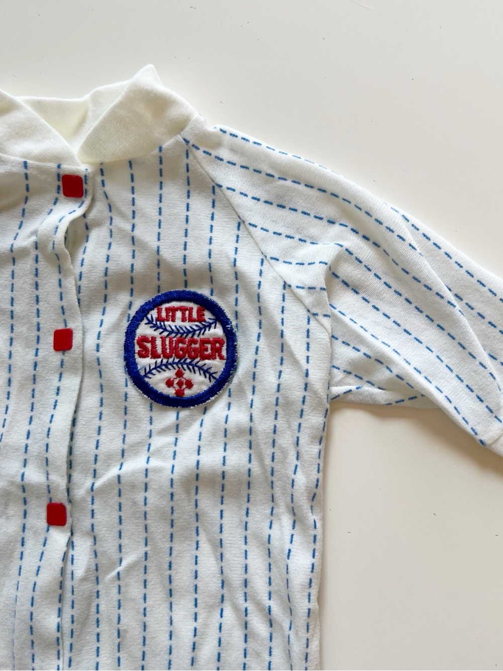 Vintage Little Slugger Baseball Footie Pajama | 0-3m